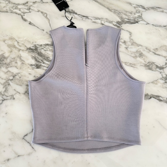 EA7 EMPORIO ARMANI Womans Gray GA Logo Stretch Tank Top Lg/Sm, 3D2K6A - Picture 8 of 12